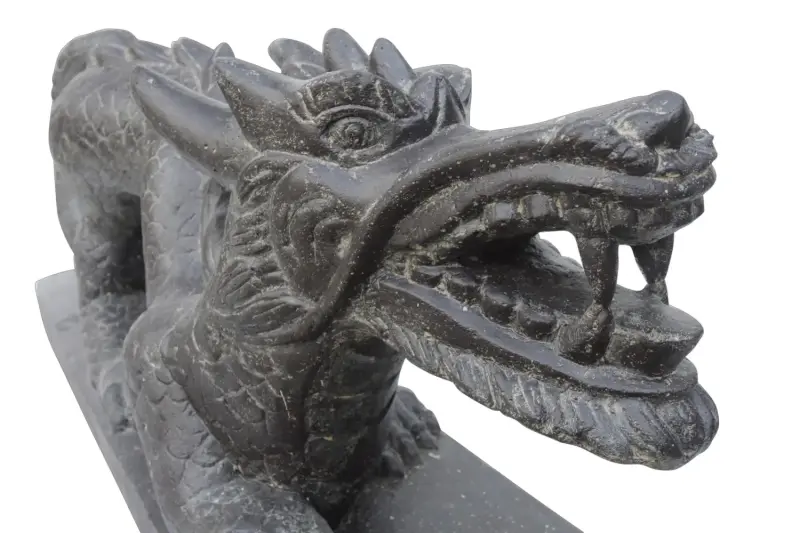 Product image 1 of the product “Chinese Dragon, Right. 30 x 120x 50cm. Stone cast, handcrafted & coloured Right Foot Forward”